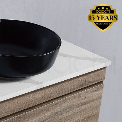 Vellena Plywood 750mm Prime Oak Bathroom Vanity Calacatta Stone
