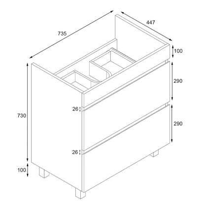 Vellena 750mm PVC Water Proof Bathroom Vanity Cabinet