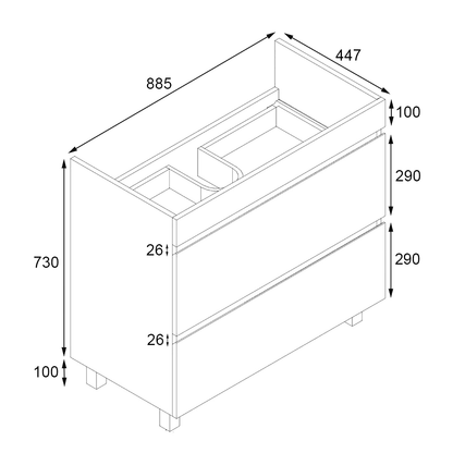 Vellena Plywood 900mm Bathroom Vanity Ceramic Basin