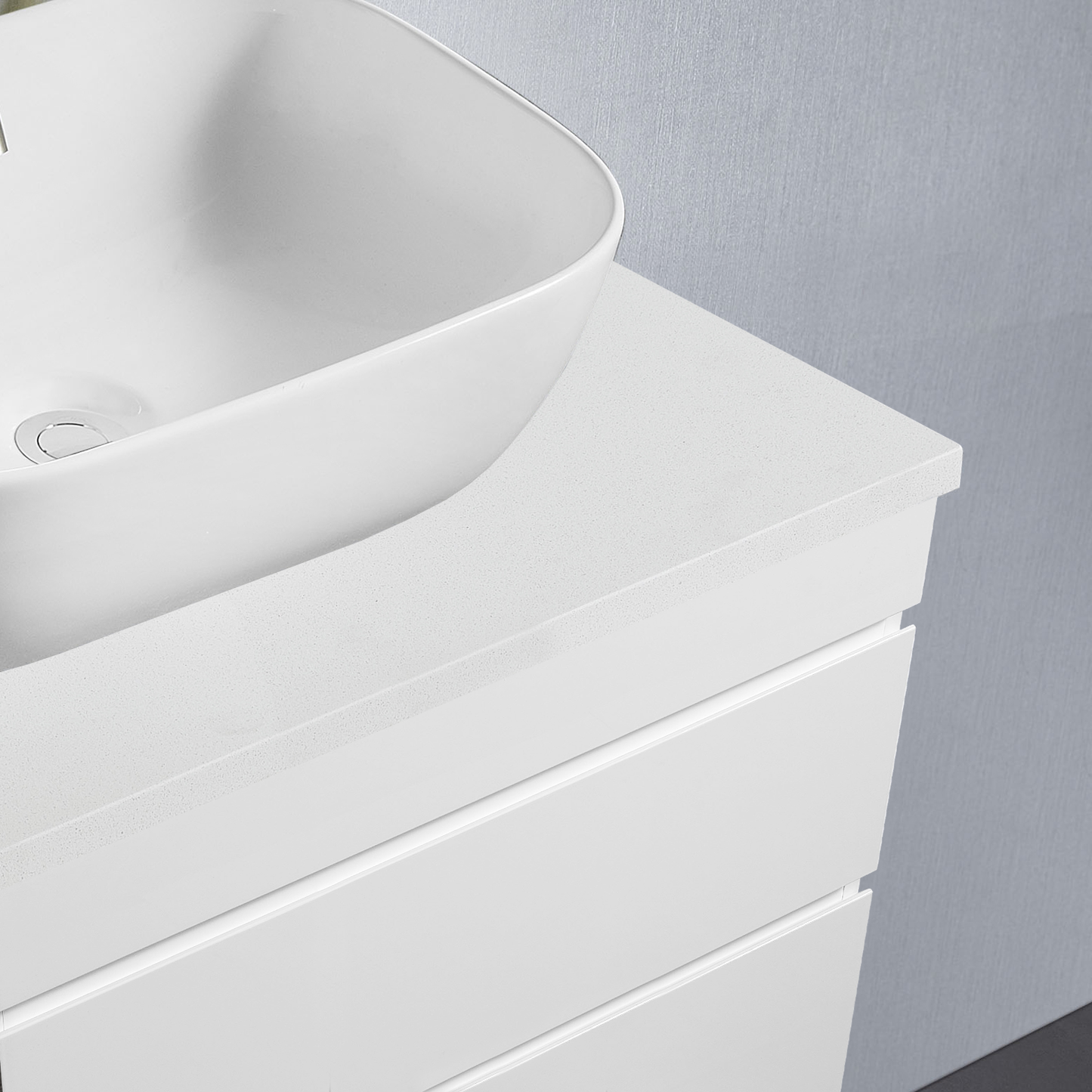 Vellena Plywood 900mm Bathroom Vanity White Stone