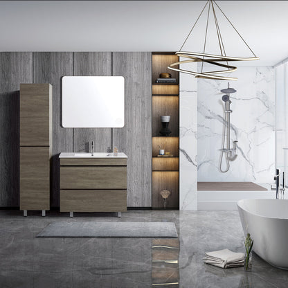 Vellena 900mm PVC Water Proof Wash White Bathroom Vanity Ceramic Basin
