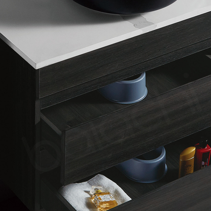 Vellena Plywood 900mm Wall Hung Empire Oak Bathroom Vanity Ceramic Basin