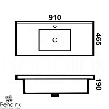Vellena Plywood 900mm Wall Hung Bathroom Vanity Ceramic Basin
