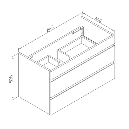 Vellena Plywood 900mm Wall Hung Bathroom Vanity Ceramic Basin