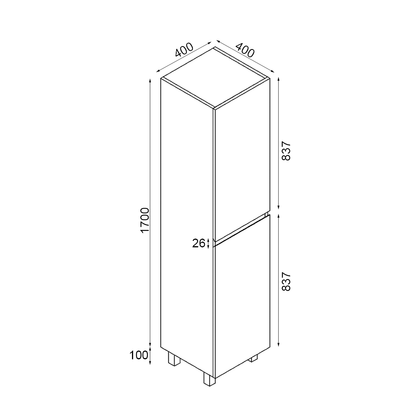 Baiachi Ivana Fluted 400mm PVC Water Proof Bathroom Tallboy Cabinet