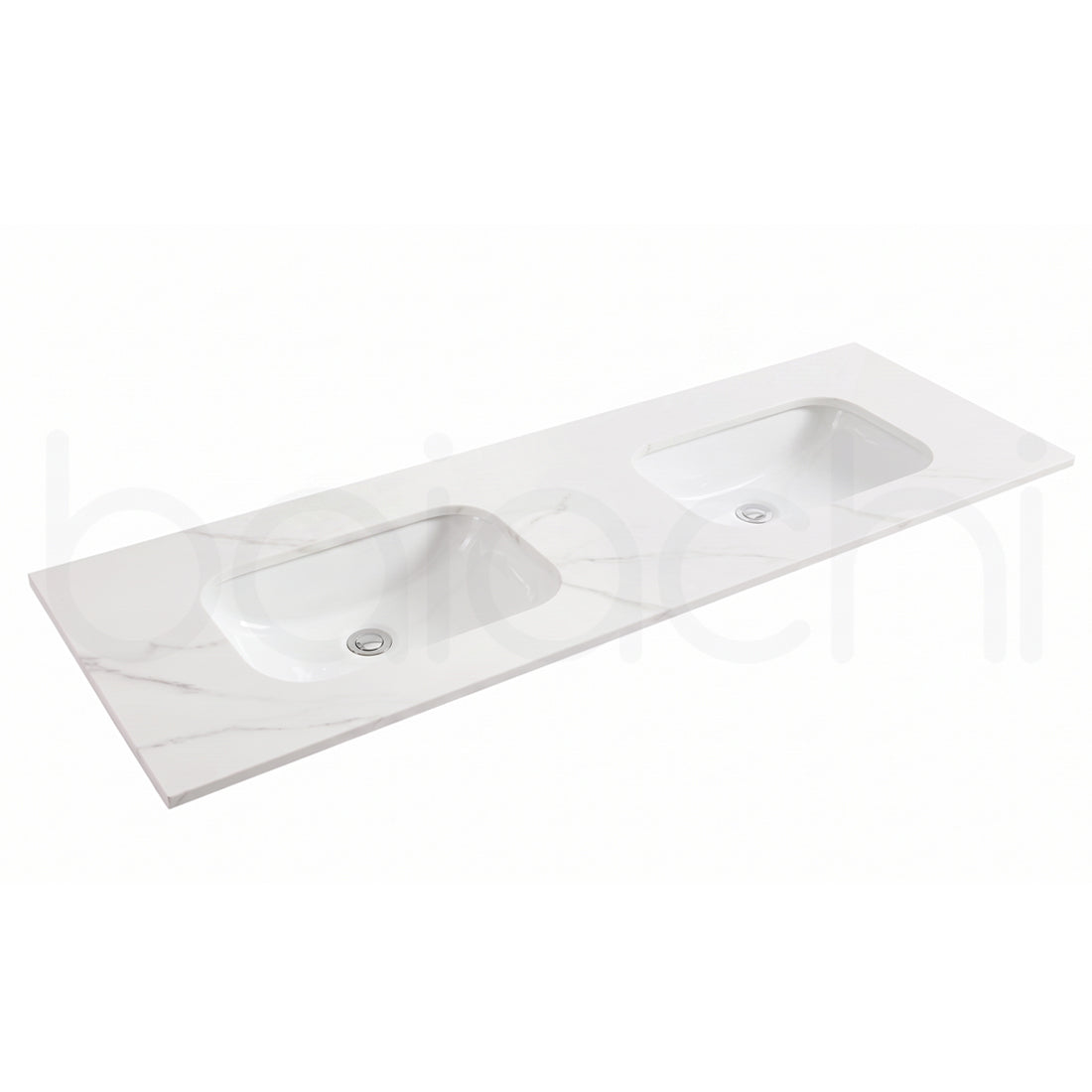 Baiachi 1200mm Calacatta Quartz with Undercounter Stone Double Ceramic Basin