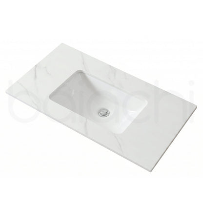 Baiachi 600mm Calacatta Quartz with Undercounter Stone Ceramic Basin
