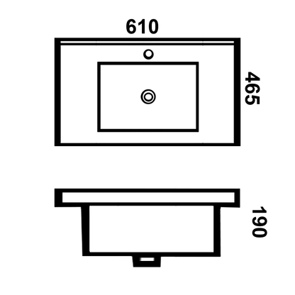 PACKAGE DEAL Windsor 600mm Bathroom Vanity Wash Basin INCLUDING Mixer & Plugwaste