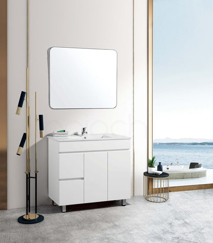 PACKAGE DEAL Windsor 900mm L Bathroom Vanity Wash Basin INCLUDING Mixer & Plugwaste