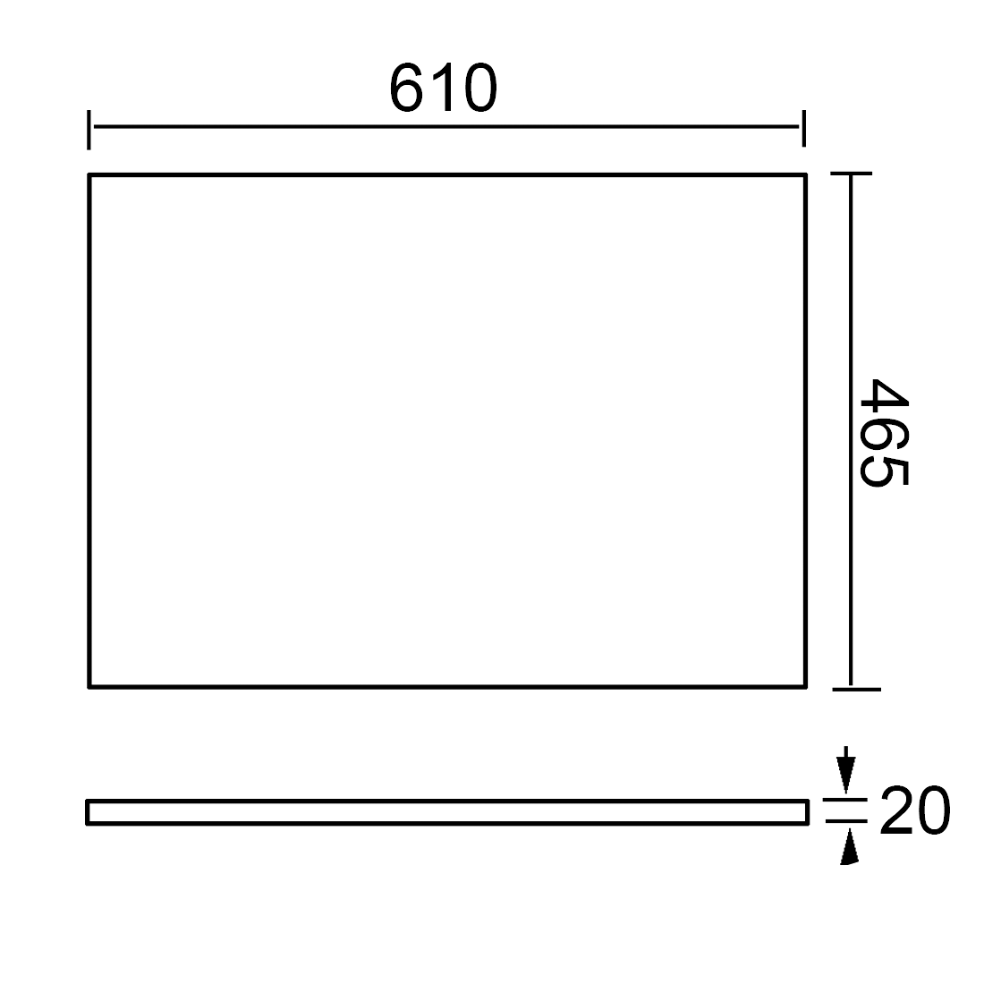 White Quartz Stone Top 610mm