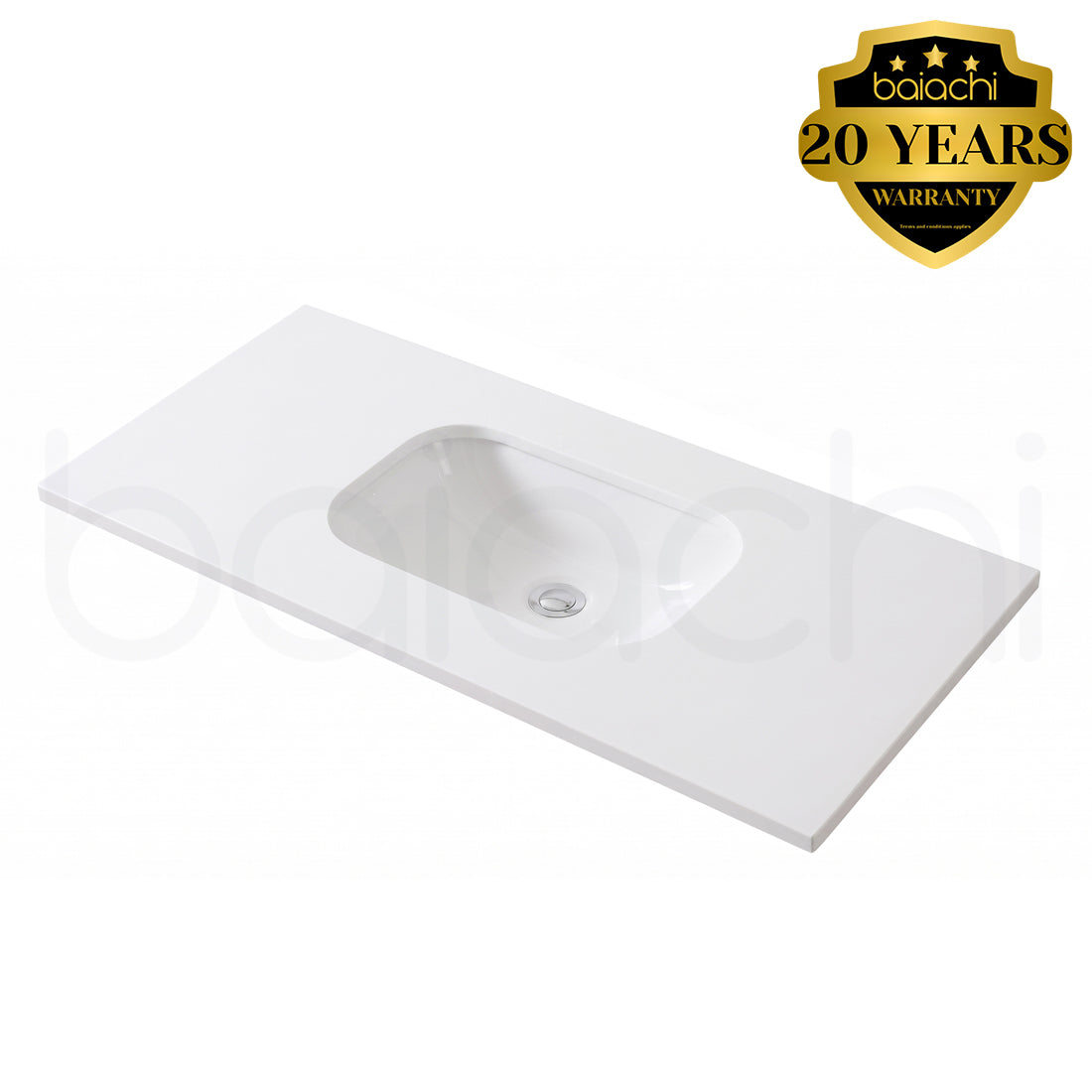 Baiachi 750mm White Quartz with Undercounter Stone Ceramic Basin