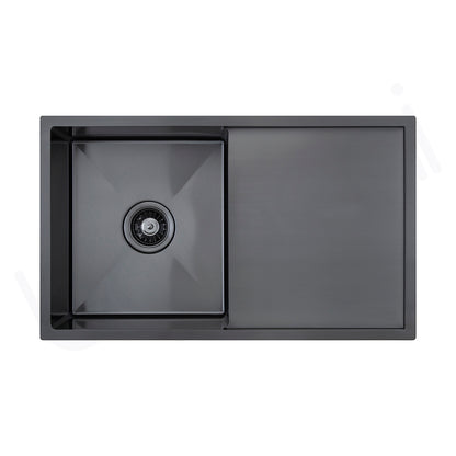 740X440mm Handmade Laundry Kitchen Sink Top/Under Mount Gun Metal