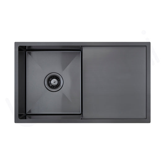 740X440mm Handmade Laundry Kitchen Sink Top/Under Mount Gun Metal