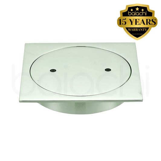 Baiachi Bathroom 100mm Clear Out Floor Waste Brushed Nickel