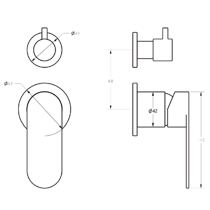 Sora SS Wall Mixer With Diverter Gun Metal