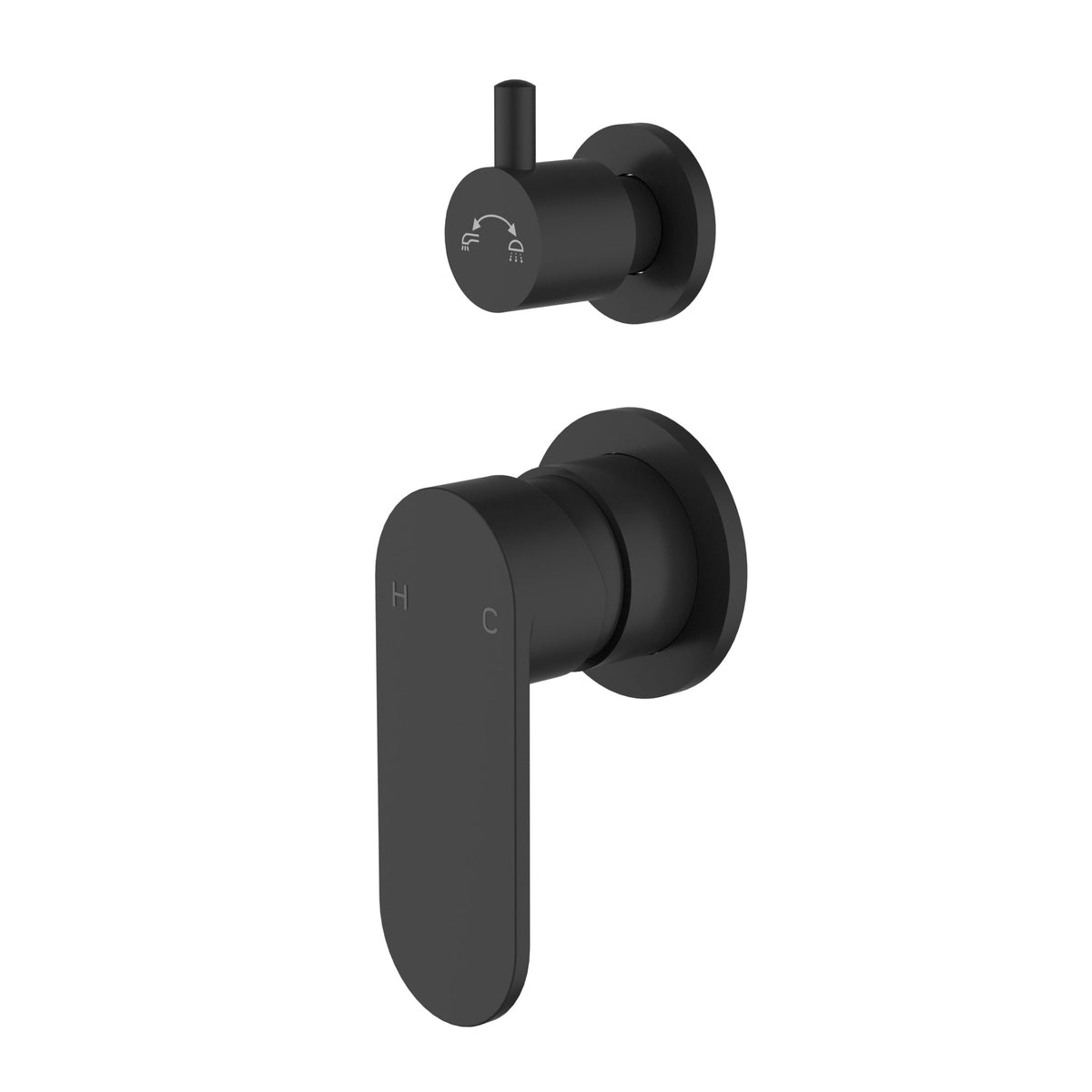 Sora SS Wall Mixer With Diverter Matte Black