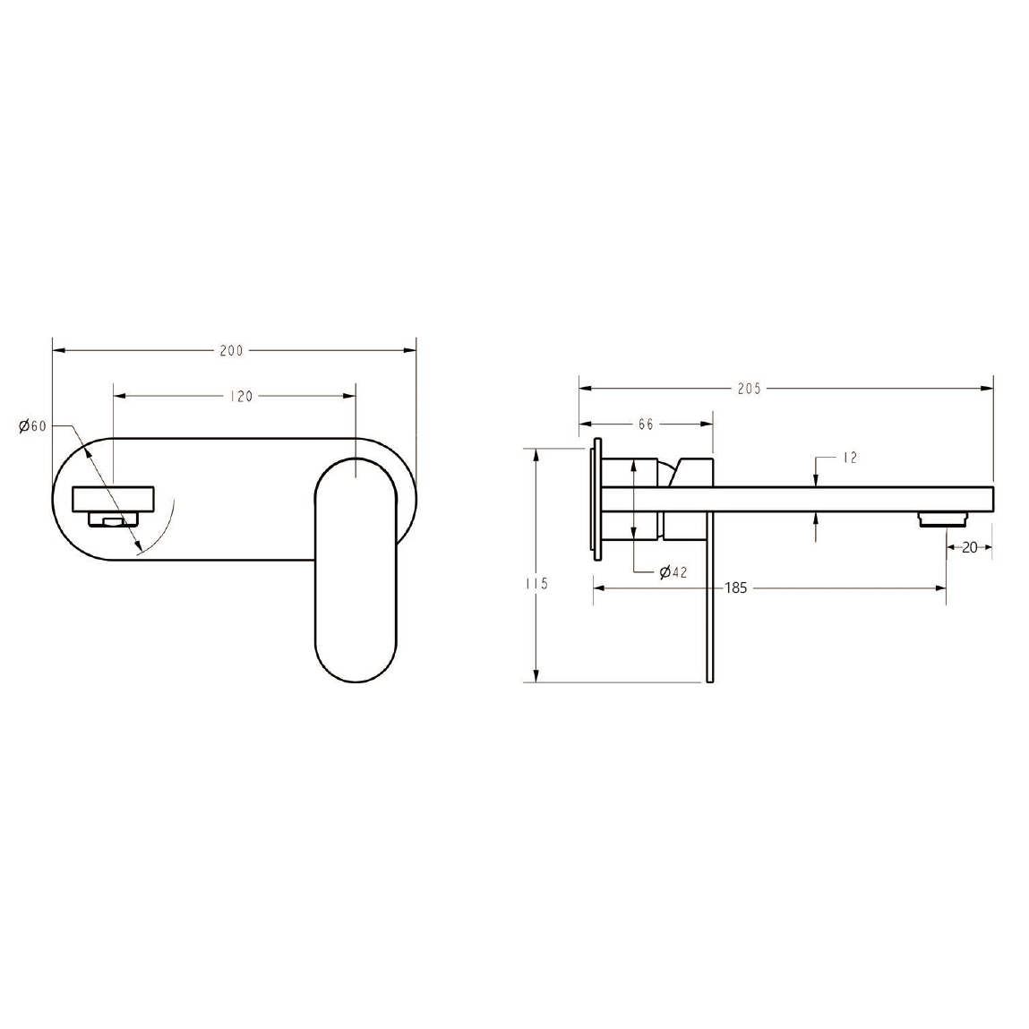 Sora SS Wall Basin Mixer Chrome