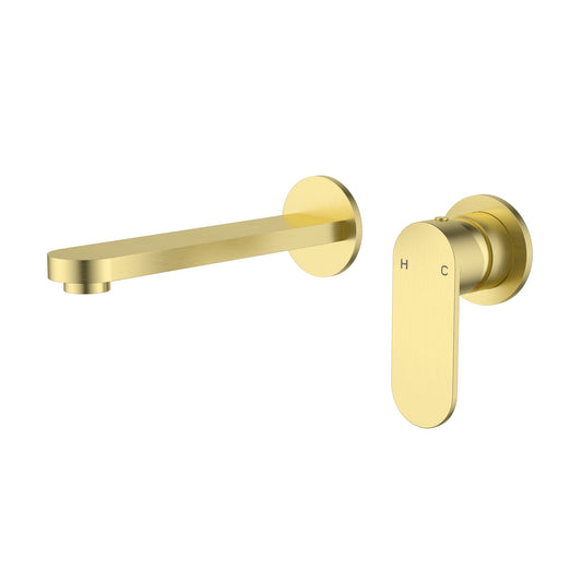Sora SS Wall Basin Mixer Brushed Gold