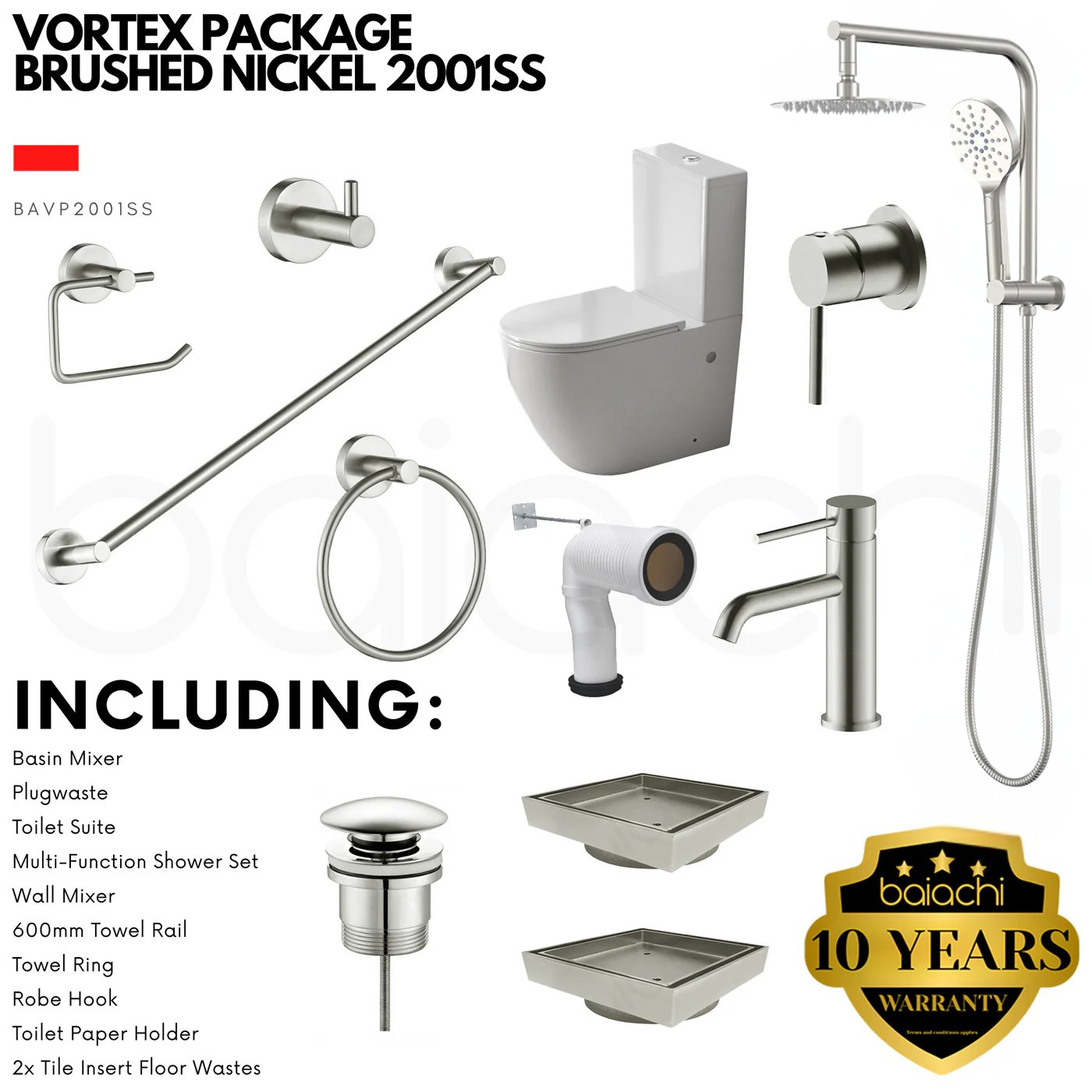 VORTEX PACKAGE BRUSHED NICKEL 2001SS