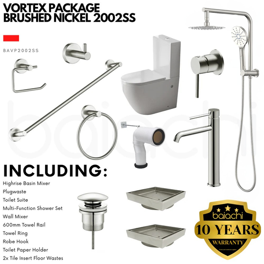 VORTEX PACKAGE BRUSHED NICKEL 2002SS