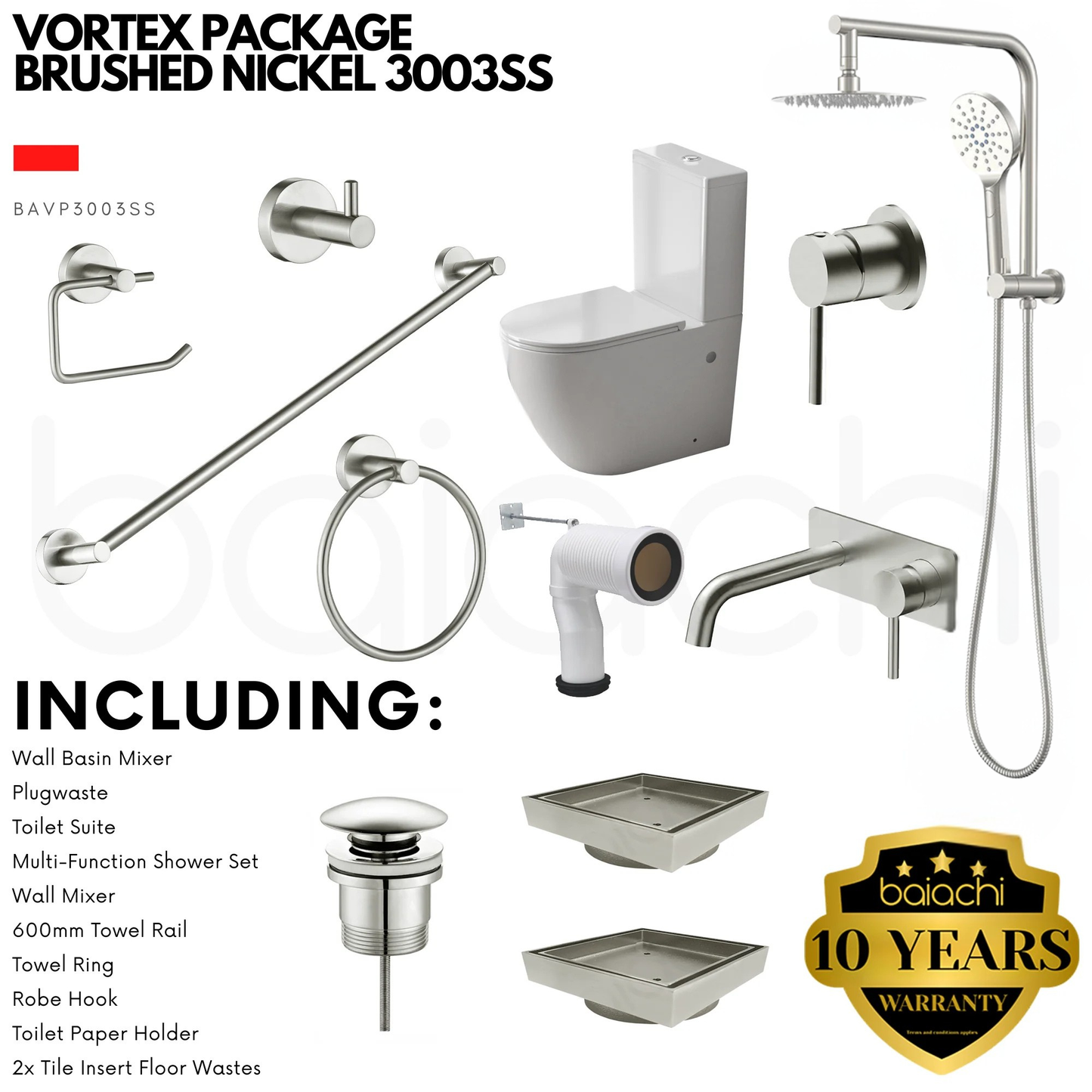 VORTEX PACKAGE BRUSHED NICKEL 3003SS